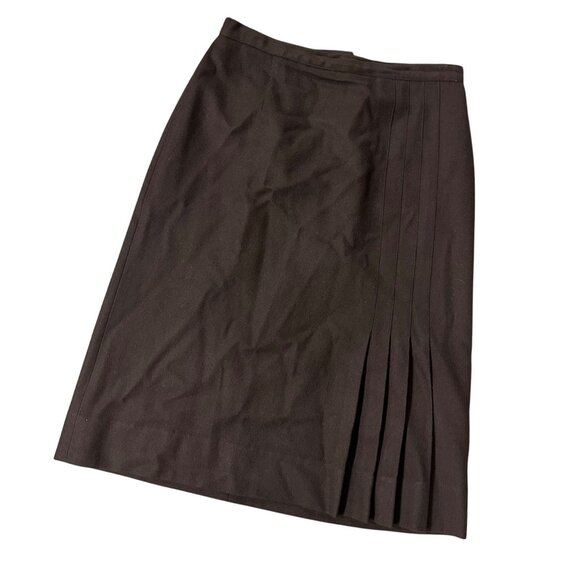 Vintage Brown A Line Skirt Size 14 Prestige Of Boston USA Fall 1970s Pleated - Picture 1 of 7